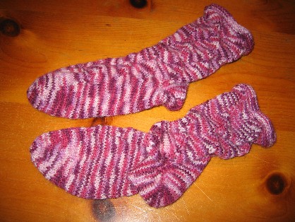 Socken mit Shellmuster und Bumerangferse